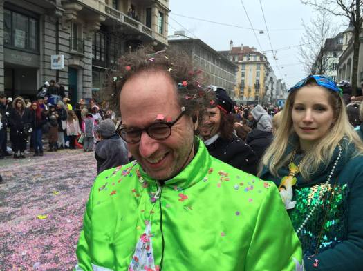 Confetti Man - some little kid got great pleasure in throwing her confetti at me all afternoon, here at Lucerne's Fasnacht!!! 
