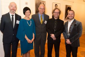 Co-honorees at last evening's Musical America award ceremony at Carnegie Hall. From left, Mark Padmore, Jennifer Koh, Gil Rose, Tod Machover and Yannick Nézet-Séguin.